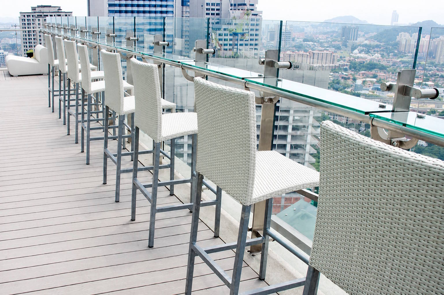 WPC decking installation in a tropical setting